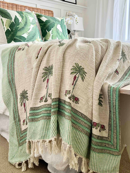 Banana Palm Tree Tassle Throw
