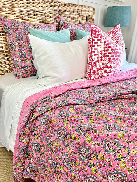 Rajput Palace Pink Teal Euro EU3