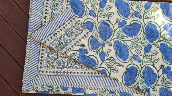 Cobalt Blue Floral Scroll Tablecloth Tablecloth CBFTB13