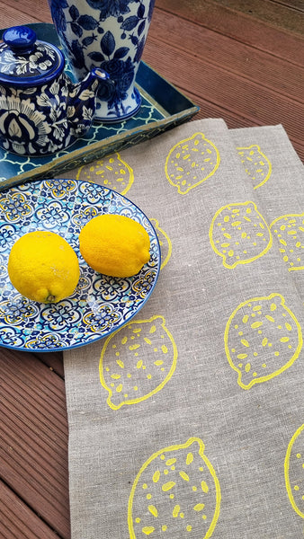 Limon Lemon Linen Teatowel