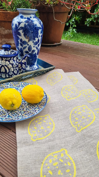 Limon Lemon Linen Teatowel