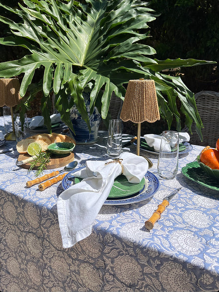 Cornflower Blue Floral Garden TableclothGarden Tablecloth CBFTB7