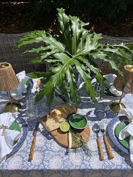 Cornflower Blue Floral Garden TableclothGarden Tablecloth Tablecloth CBFTB7
