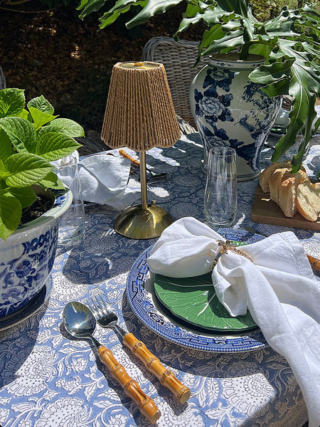 Cornflower Blue Floral Garden TableclothGarden Tablecloth Tablecloth CBFTB7