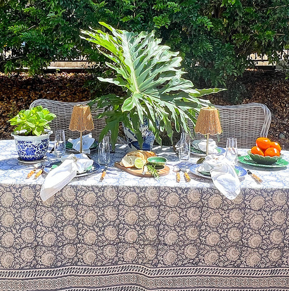 Cornflower Blue Floral Garden TableclothGarden Tablecloth Tablecloth CBFTB7