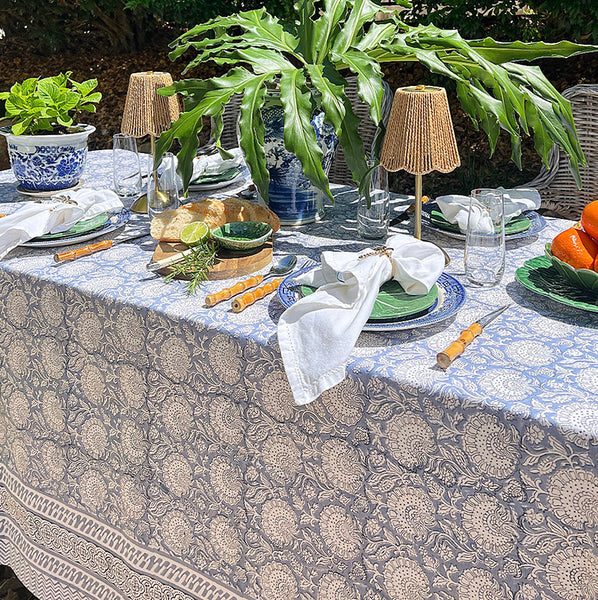 Cornflower Blue Floral Garden TableclothGarden Tablecloth CBFTB7