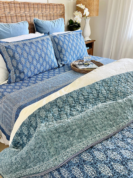 Indigo Buti Block Print Pillowcases