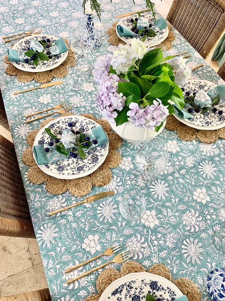 William Morris Teal Floral Table Napkins (set of 4)