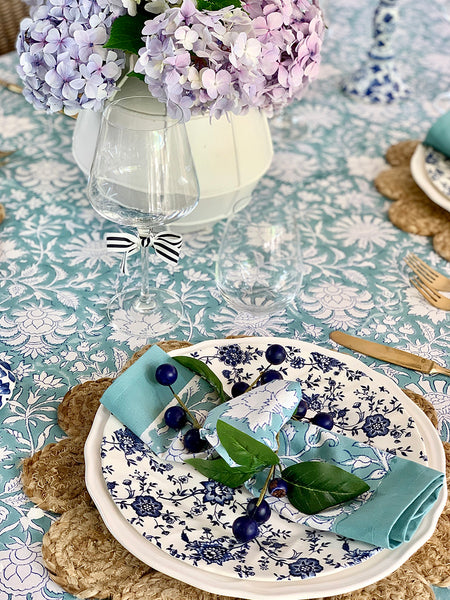William Morris Teal Floral Table Napkins (set of 4)