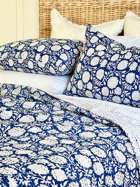 Cobalt Blue Chrysanthemum Pillowcase PC1