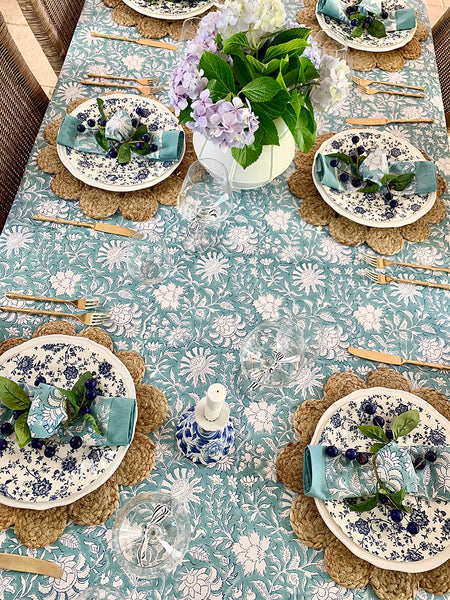 William Morris Teal Floral Tablenapkin (Set of 4) TN1