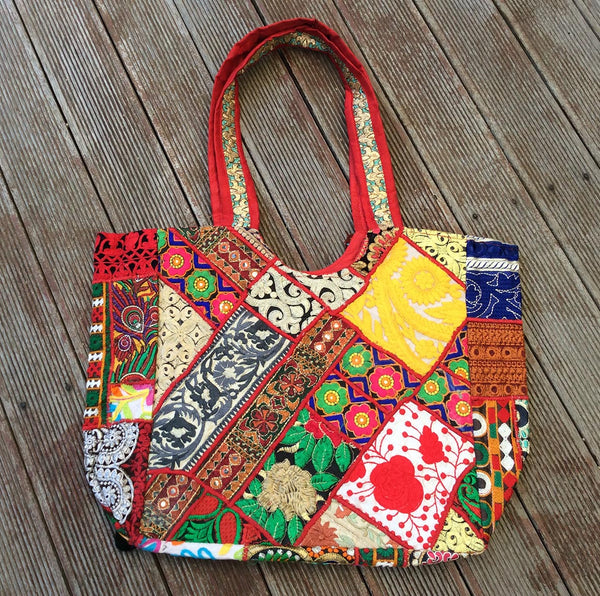 Red Gypsy Embroidered Tote